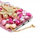 Samsung Galaxy S7 Edge - Luxury Handmade Bling Bling 3D Rhinestone Crystal Protective Hard Clear Phone Cover Case - Butterfly with Pink Diamonds